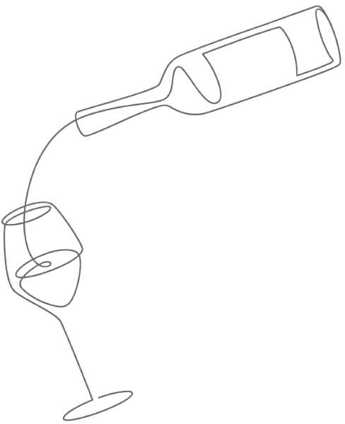Illustration d'une bouteille de vin servie dans un verre