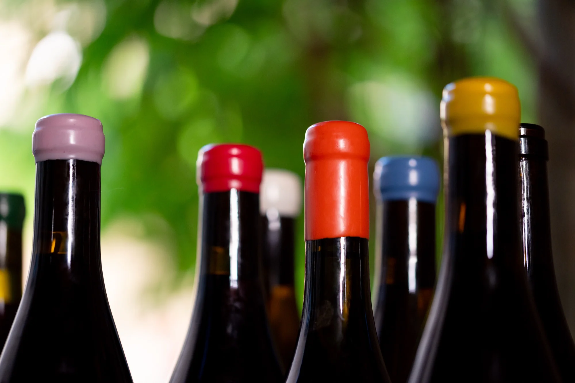 Cols de bouteilles cirés de différentes couleurs